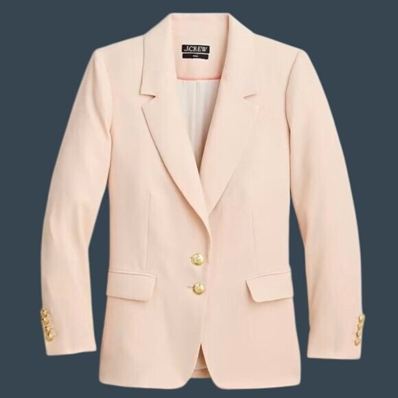 J.Crew Willa Blazer 10T Light Pink Classic Fit Gold Buttons Womens Polyester - Picture 1 of 9